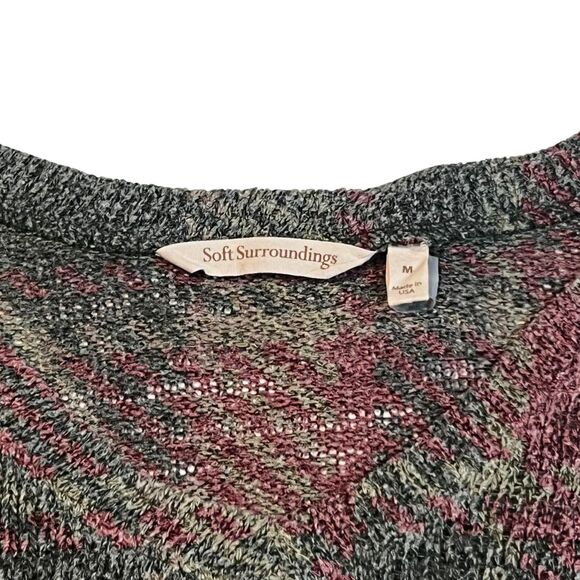 Soft Surroundings Sweater Womens Medium Green Plaid Boho Country Western Tunic - Picture 11 of 12